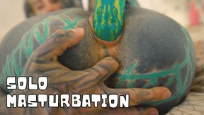 Heavily Ink'd TEEN Self fucking Big Toy