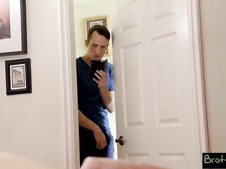 Horny guy is fucking his step- sister and her friend in his bedroom, at the same time