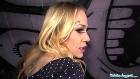 Chrystal Sinn gets her tight pussy drilled in a tunnel by a horny public agent