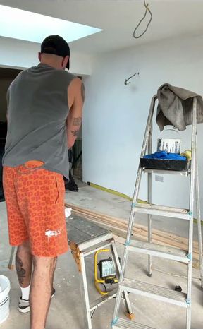 Filthy Little Horny Hunk Wanking at Work