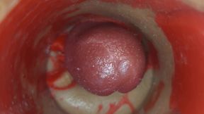 Deep thrusts trigger feverish cum inside without sperm's trace