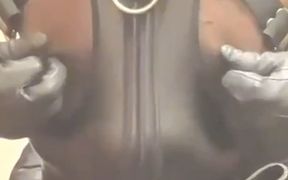 BBC Latex Tight Tit Exposing Singlet Nipple Play Edging Cum