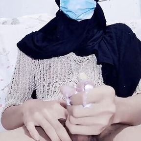 Cute Hijab Accidentally Premature Cum