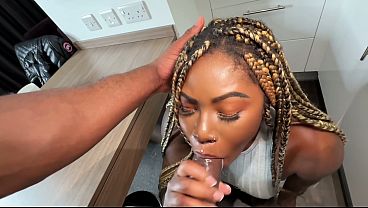 Curvy babe gets BBC in kitchen POV