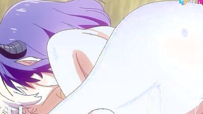 Brunette with anime tits gets a cumshot in her mouth in Vermeil in Gold Hentai