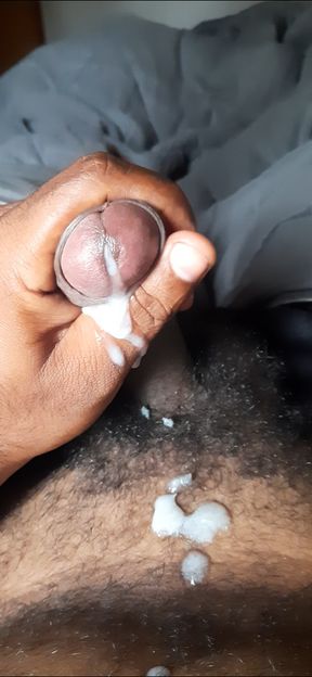 Morning solo masturbation with big cock