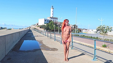 Pissing in the street near the Ibiza lighthouse!