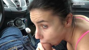 public blowjob in the car featuring nelly kent