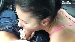 public blowjob in the car featuring nelly kent