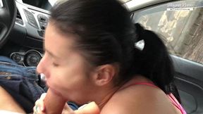 public blowjob in the car featuring nelly kent