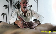 Masseur Richard massages Joey Philippes beautiful cock and squeezes a thick load of cum