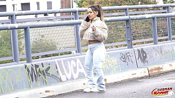 Skinny Latina Midget Munequita gets big cock in Berlin