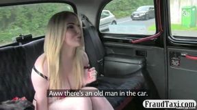 Big natural boobs British amateur blonde sex in a taxi with the driver