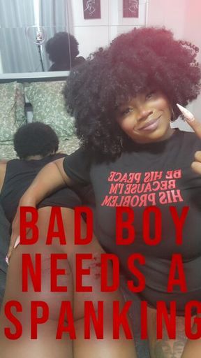 Bad Boyy!!Ebony BBW gives out punishment