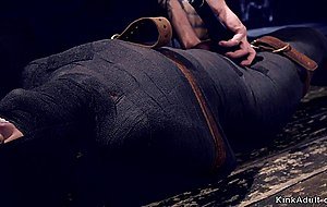 Blonde in device bondage dp fucked