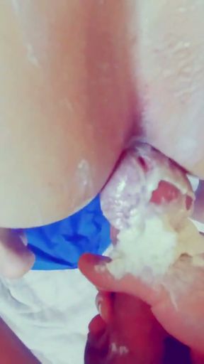 WET and MESSY ANAL FUCK with whipped CREAM   Clip 1
