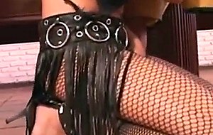 Threesome act with tranny on a billiards table