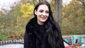 GERMAN SCOUT - Pink Bush saggy Tits Girl Alexa Throat Pick Up for Casting Fuck