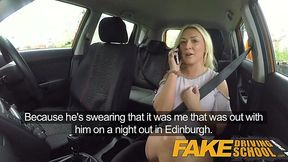 Scottish bombshell gets pounded at fake driving school