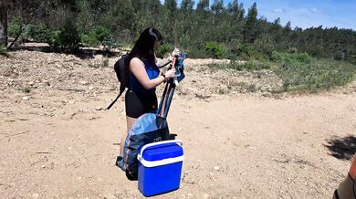 Fucking my mother's friend in a forest outdoor