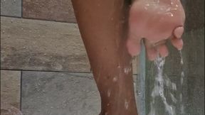 Shower Serenity: Barefoot Cleansing