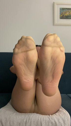 Masturbation, Beige Tight and Feet
