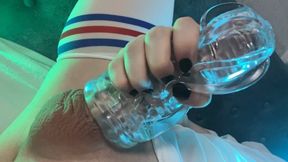 Supah-Nice femboy plays with a fleshlight