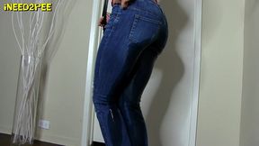 nikki next hot girls pees her jeans in line