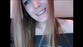 Very cute tv spreads her legs and plays on webcam