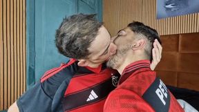 Two soccer players kissing passionately - BY CARLOS HERNANDES AND GABRIEL LEON - CLIP 3