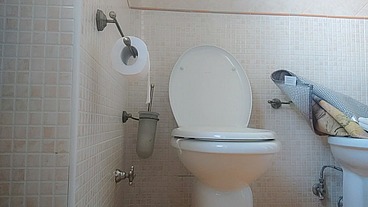 my dear brunette neighbour on the toilet, so hot