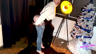 Anal plug in the ass with hot high heels and sexy jeans