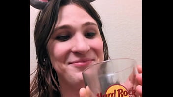 Stupid Whore Drinks Glass of Piss 1