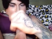 Self facial a lot of cum end up in my mouth and on my face!
