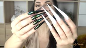 Black and White Stiletto Nails Worship