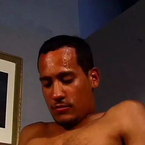 Two chocolate skin studs fuck each other hardcore