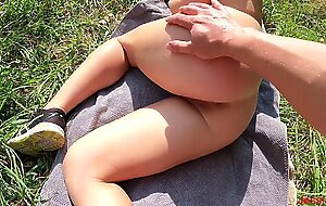 Risky Public Anal sex near road Cyclist got a hot cum in her ass JessiJek