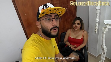 She hadn't come to record with us for a long time and she's a little nervous so she decides to calm her nerves by sucking my dick