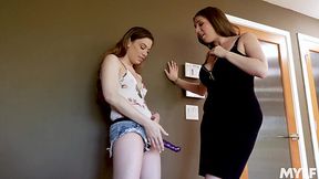 Lovely Petite Bobbi Dylan & Curvy Bust Alex Chance Indulge In Hot Lesbian Sex With a Strapon