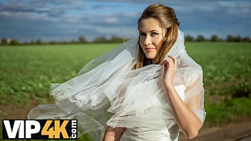 BRIDE4K. Slutty bride showed her perfect natural tits and pussy to strangers