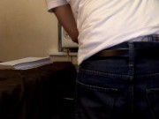 Office Assistant Sagging Pants and Dick Slip at Work