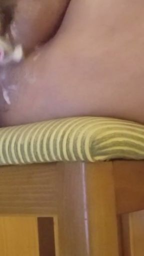53 Year Old Amateur Shaves Her Hairy Pussy Closeup - Part 2   Clip 2