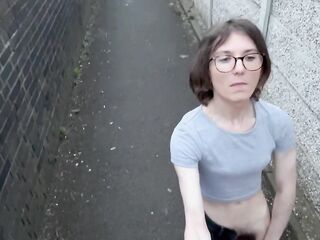 Wicked teen trans gal gets wicked in public alleyway