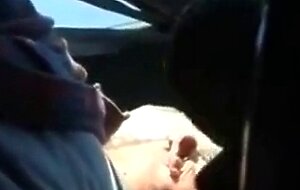 Blowjob in the Car with a Young Stud and an Older Gentleman