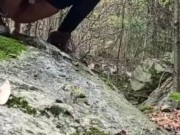 taking a long piss outdoor - piss waterfall