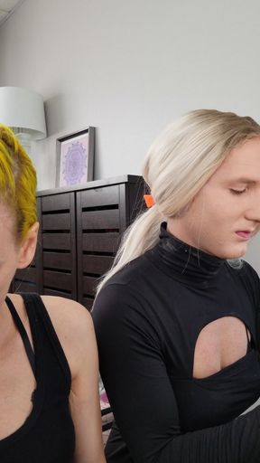Crossdresser Bailey Wilde and Belyla Bradley Putting on Makeup   Clip 3