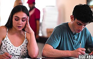 Emma Starletto is just a teacher but pizza guy came and delivered his cum