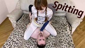 Throatsitting and Spitting Humiliation With Mummified Slave