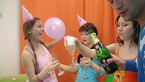 Mandie & Polli & Selena & Silvia in lesbian bitches making love at a sex party