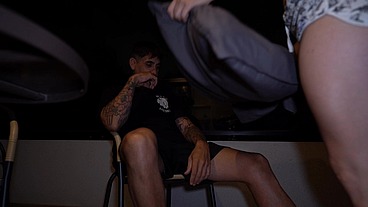 Fuck my stepfather and suck his cock on the balcony